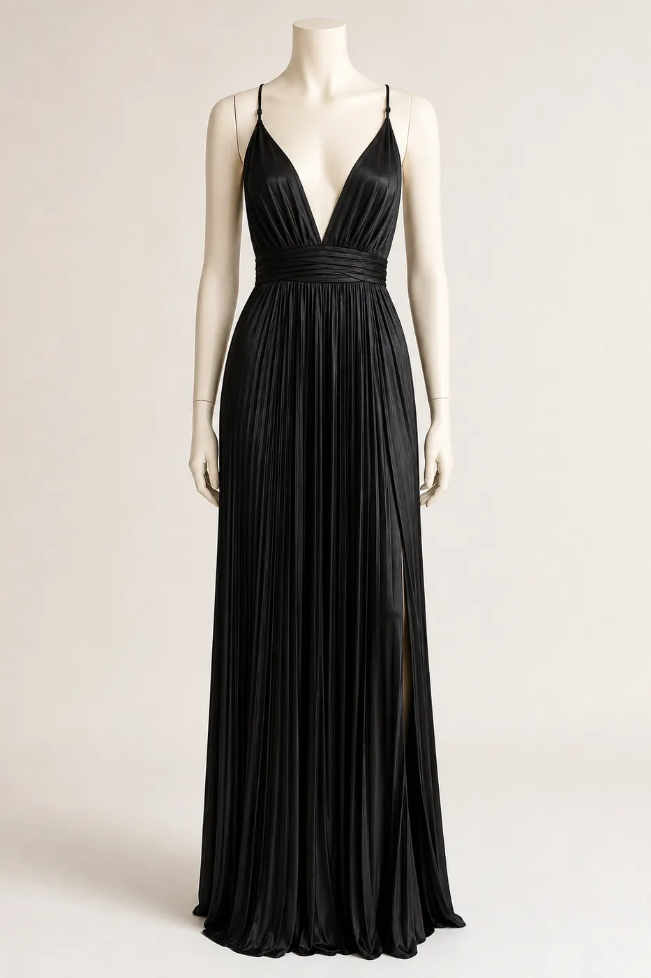 Robe Longue en Satin Plissé N°09