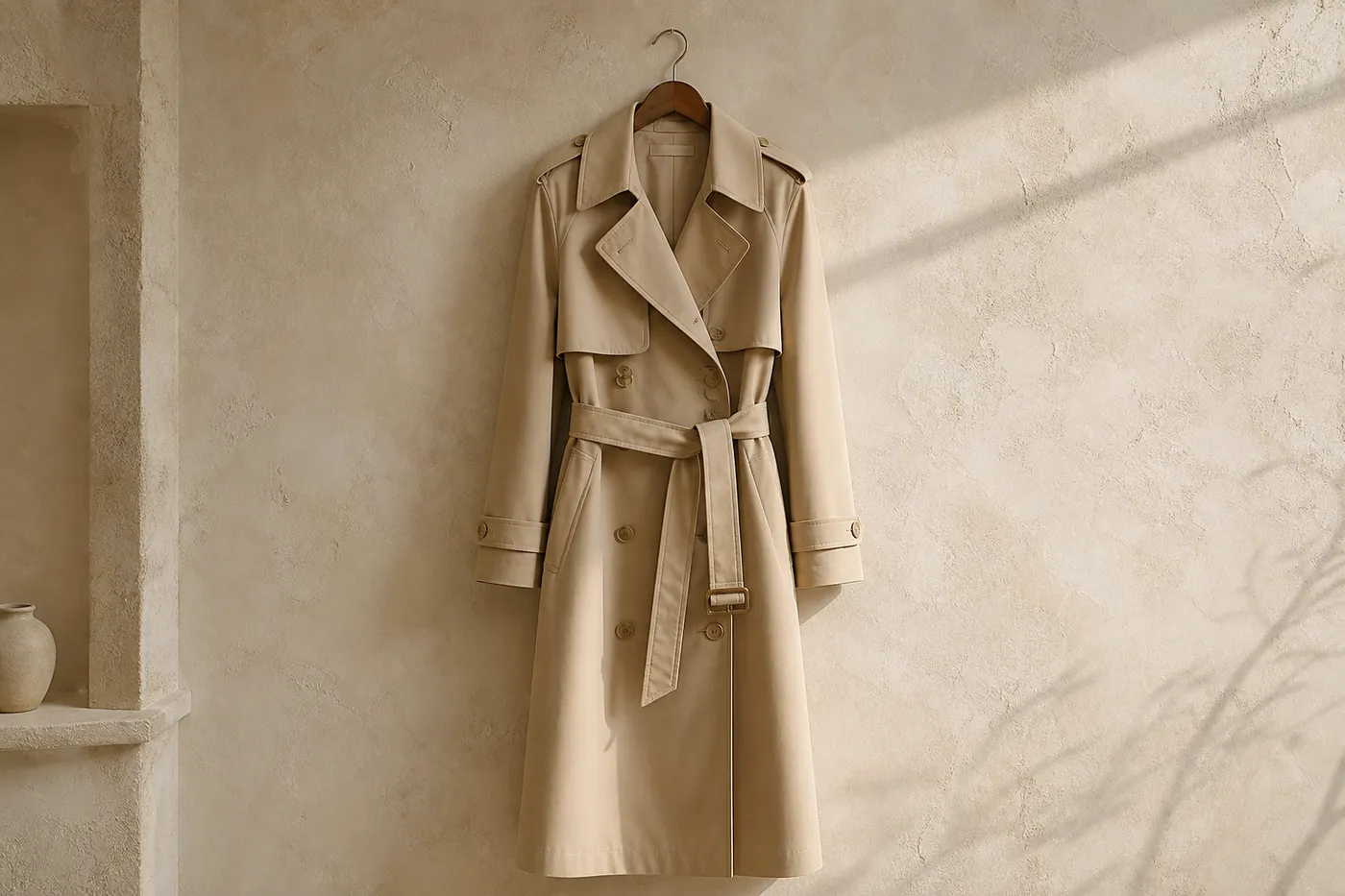 Trench Long en Coton Mastic N°09